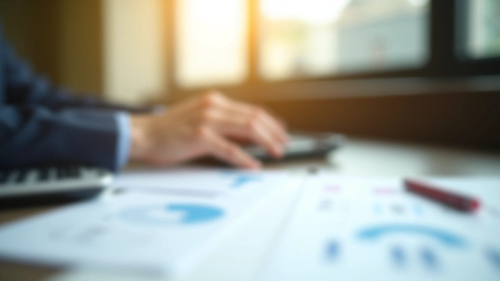 Financial planning documents and investment charts on modern workspace desk